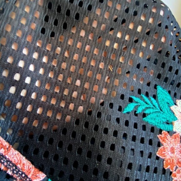 Zara‎ Trf embroidered black mesh mini dress size S - Picture 7 of 10